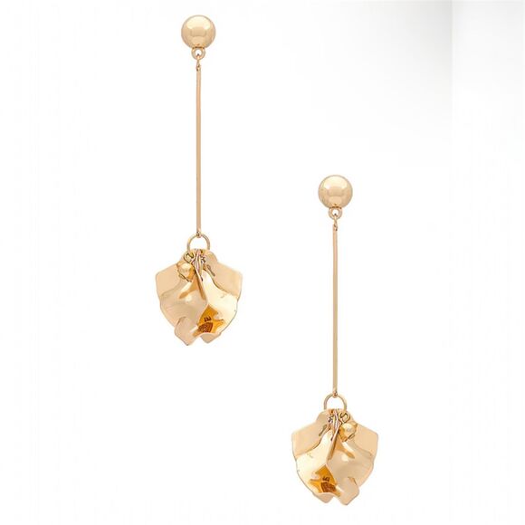 Revolve SHASHI Petunia Flower Drop Earrings in Gold 18K Plate Origami Inspired - Picture 1 of 5